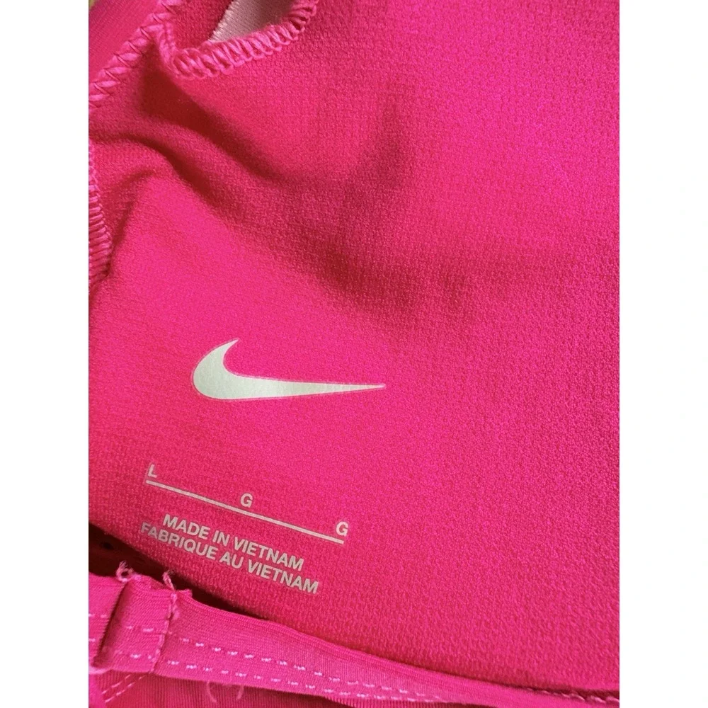 Nike Tank Top Hot Pink Women's Large Built In Bra Padded Mesh Racerback